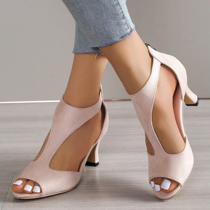 Celeste Vaumont | Peep Toe Block Heel Sandals For Women