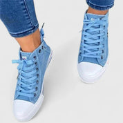 Marguerite Sinclair | Blue Denim High-Top Orthopedic Sneakers