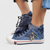 Marguerite Sinclair | Blue Denim High-Top Orthopedic Sneakers
