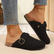 Celestine Vaumont | Fleece Clog Slippers with Cork Sole