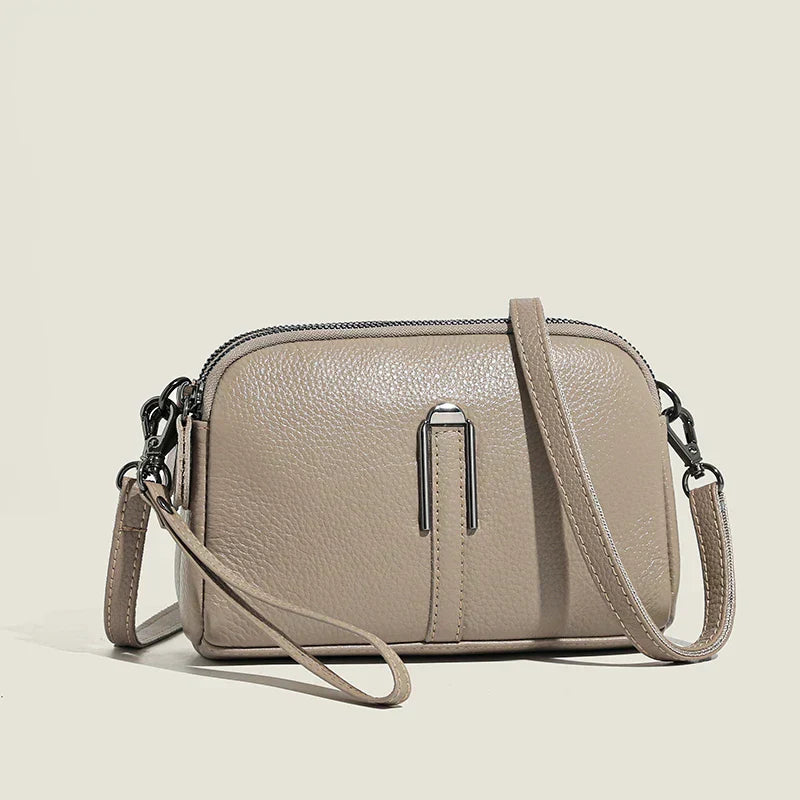 Margaux Delacroix | Elegant Blue Leather Crossbody Shoulder Bag