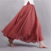 Christelle Duvalois | Blue Flowy Linen Maxi Skirt