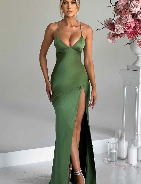 Valentina Ricci | Elegant Satin Maxi Dress For Women