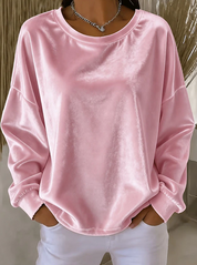 Veronique Lachance | Relaxed Velvet Long Sleeve Blouse For Women