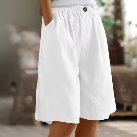 Rosette Ashmere | Olive Green Linen Comfort Shorts
