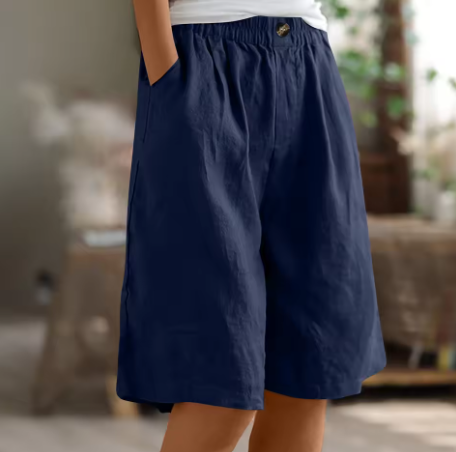 Rosette Ashmere | Olive Green Linen Comfort Shorts