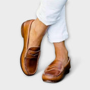 Henriette Calderon | Classic Beige Suede Penny Loafers