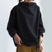 Vivienne Hartcross | Oversized Mock Neck Sweatshirt in Black