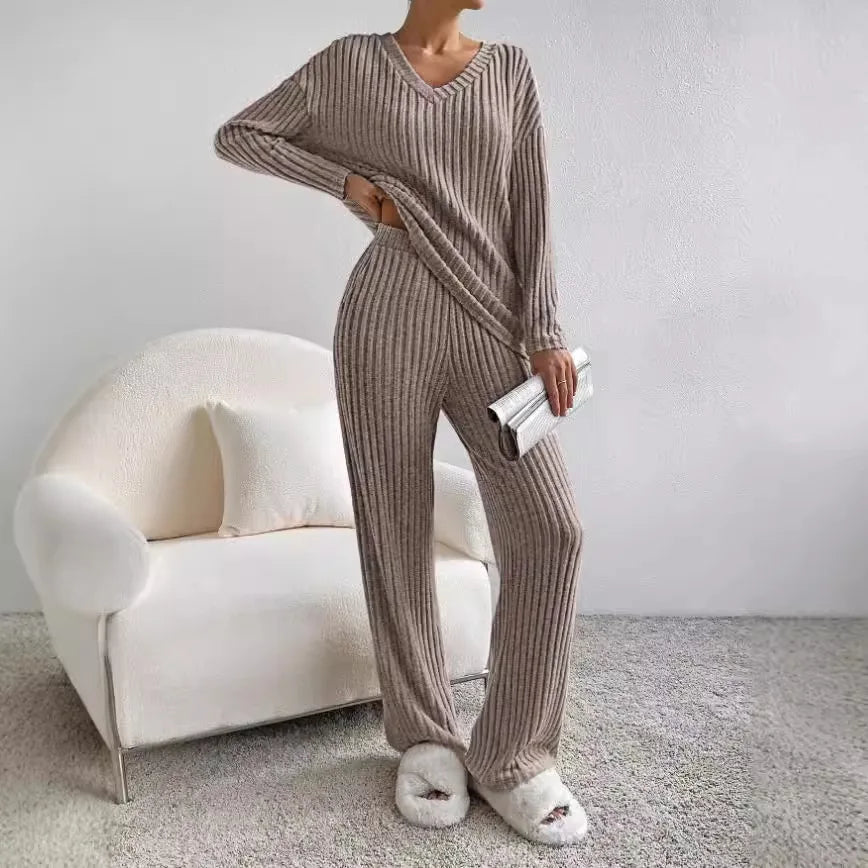 Camille Delacroix | Ribbed Knit Lounge Set For Women