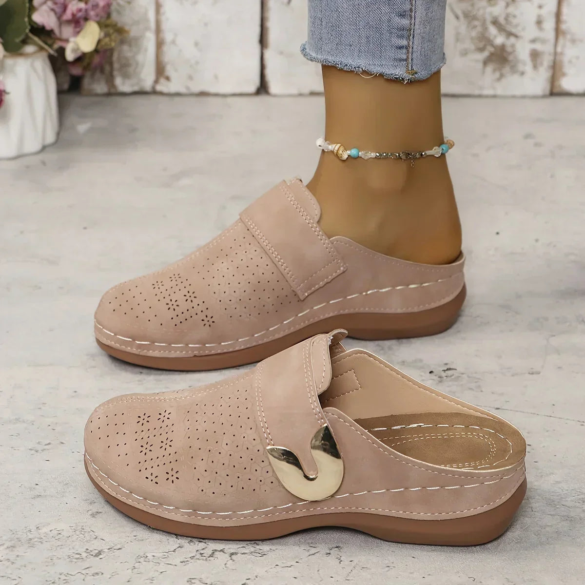 Delia Carmonte | Black Slip-On Wedge Loafer For Women