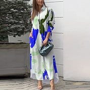 Yvonne Castellano | Abstract Print Maxi Shirt Dress For Women