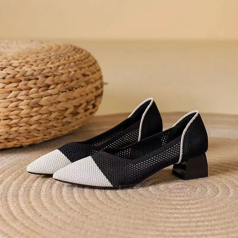 Viviana Torcello | Leopard Print Knit Block Heel Pumps