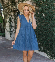 Josephine Veltri | Eyelet Mini Dress For Women