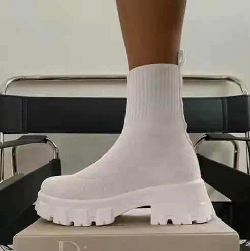 Valeria Montclair | Knitted Sock Ankle Boots For Women