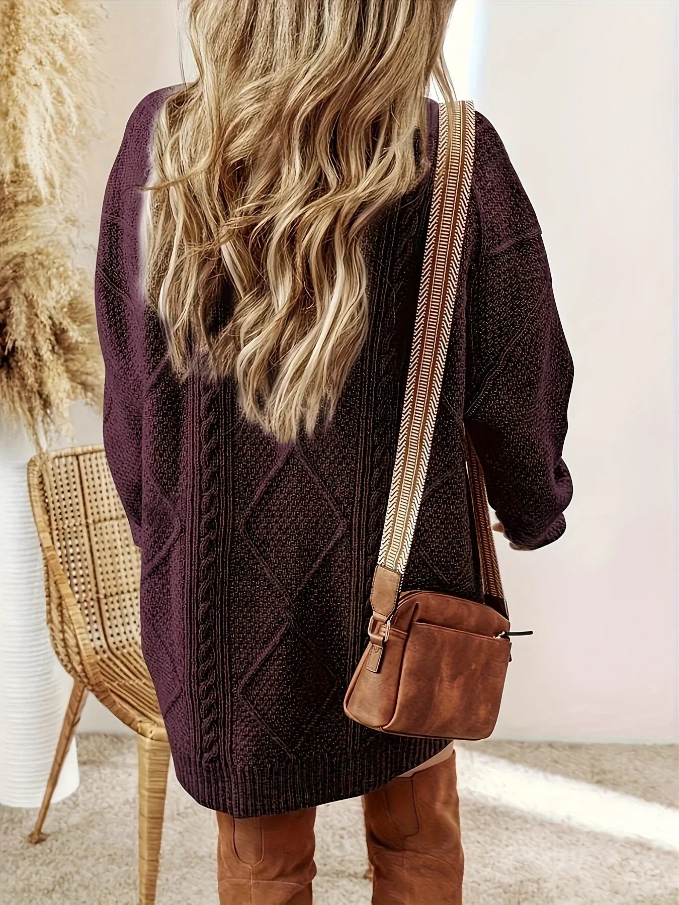 Anastasia Rivière | Cable Knit Midi Sweater Dress For Women