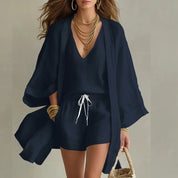 Ella Thompson | White Linen 3-Piece Co-ord Set For Women