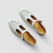 Marguerite Colville | Black Orthopedic T-Strap Low Heel Flat