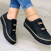 Serena Caldecroft | Black Platform Sneakers For Women