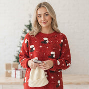 Solène Fairchild | Red Stocking Print Christmas Sweater For Women