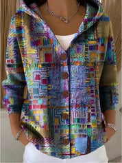 Isabella Moreau | Bohemian Patchwork Hooded Cardigan For Women