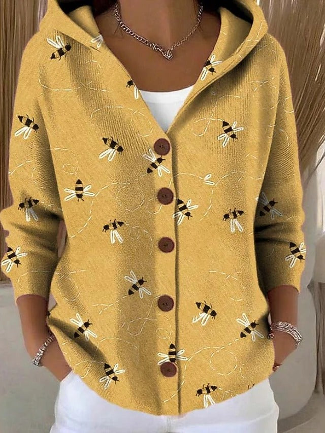 Valentina Cresswell | Multicolor Button Hooded Sweater For Women
