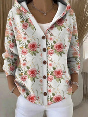 Valentina Cresswell | Multicolor Button Hooded Sweater For Women