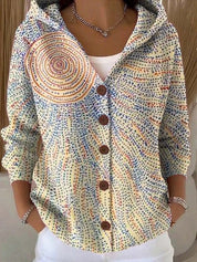 Isabella Moreau | Bohemian Patchwork Hooded Cardigan For Women