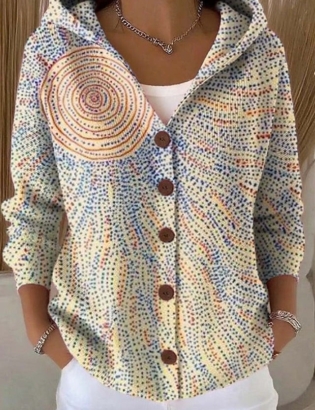 Isabella Moreau | Bohemian Patchwork Hooded Cardigan For Women