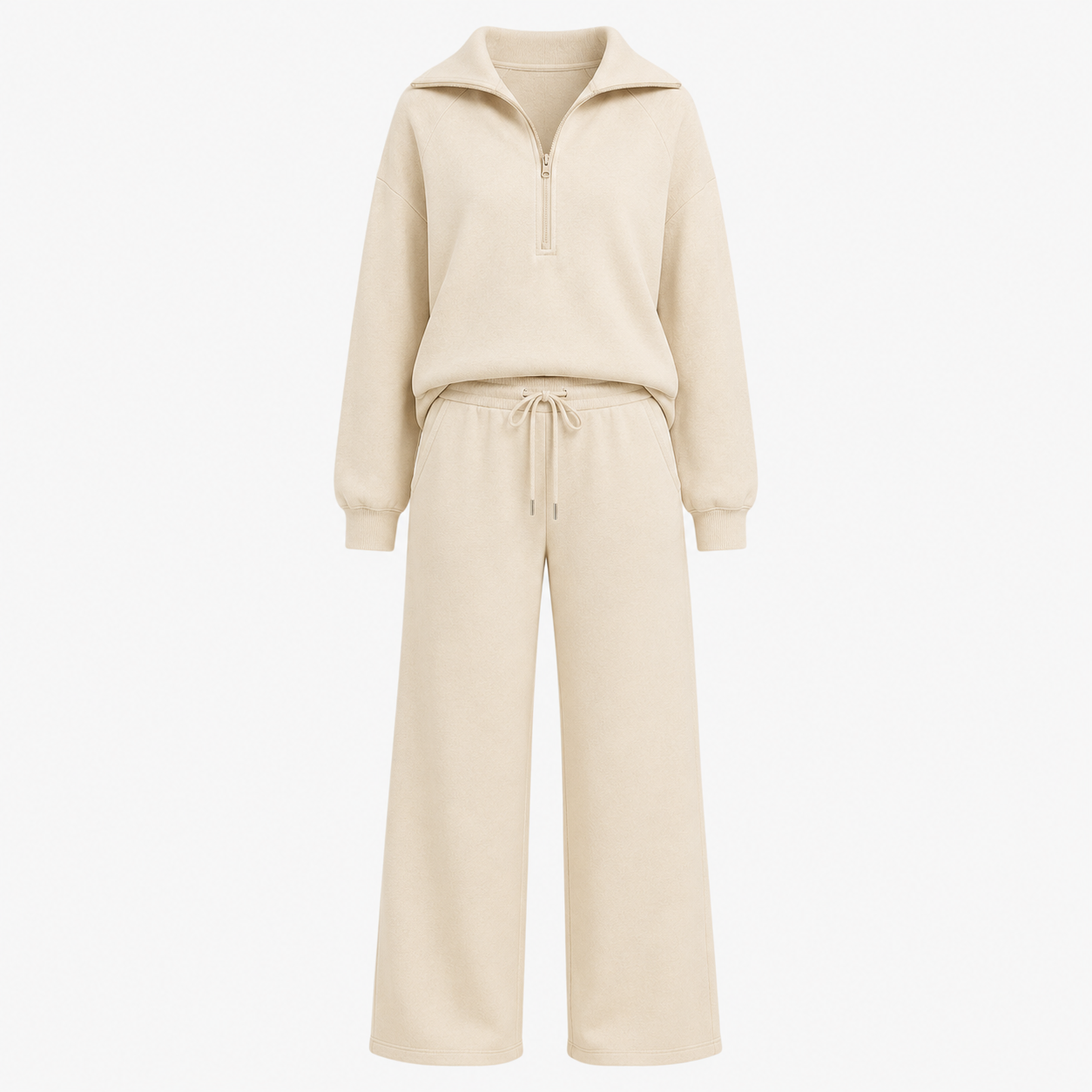 Natasha Beaumont | Zip-Up Hoodie Wide Leg Lounge Set For Women