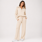 Natasha Beaumont | Zip-Up Hoodie Wide Leg Lounge Set For Women