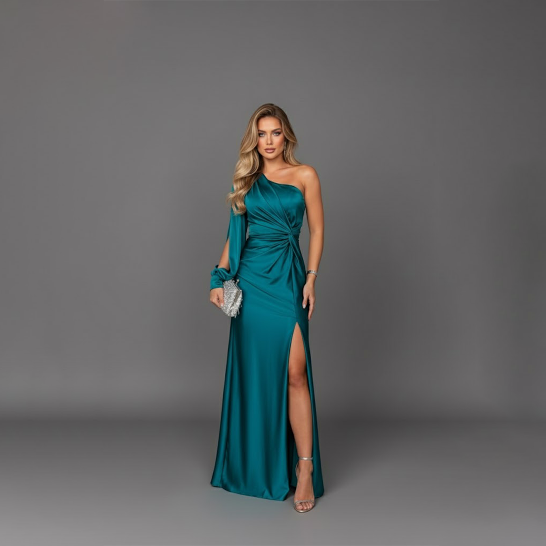 Vivienne Stormonde | One-Shoulder Satin Maxi Dress For Women