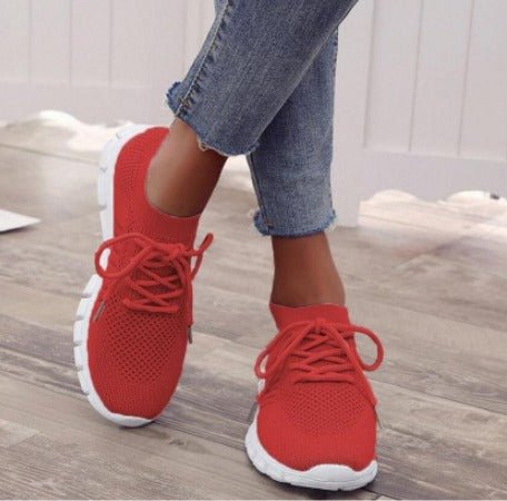 Celeste Wyndbourne | Yellow Knit Mesh Lace-Up Lightweight Sneakers