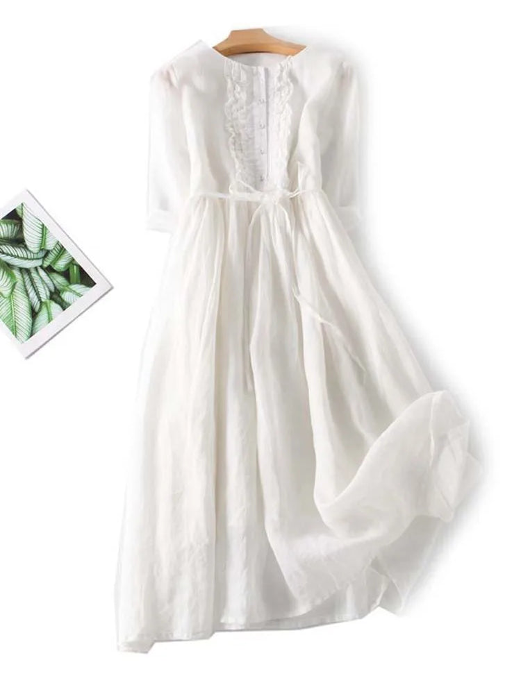 Seraphine Linden | Ruffle Front Maxi Dress For Women