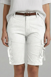 Camille Trevorne | Women's Olive Green Utility Cargo Shorts