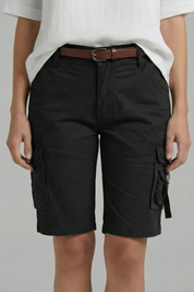Camille Trevorne | Women's Olive Green Utility Cargo Shorts
