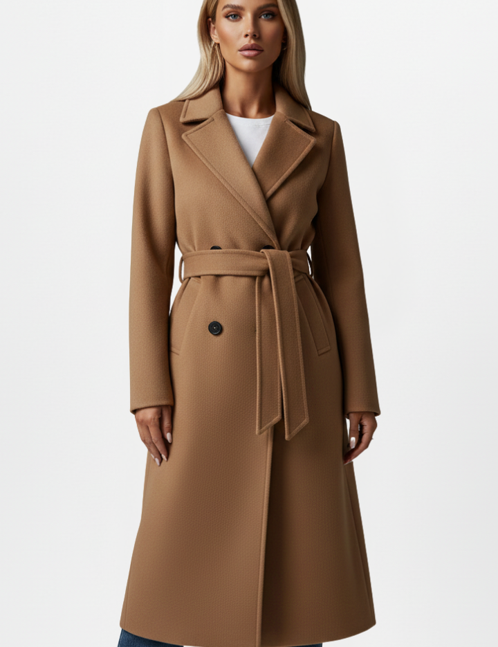 Charlotte Beaumont | Double Breasted Long Coat For Women