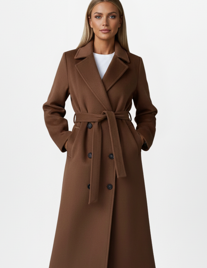 Charlotte Beaumont | Double Breasted Long Coat For Women