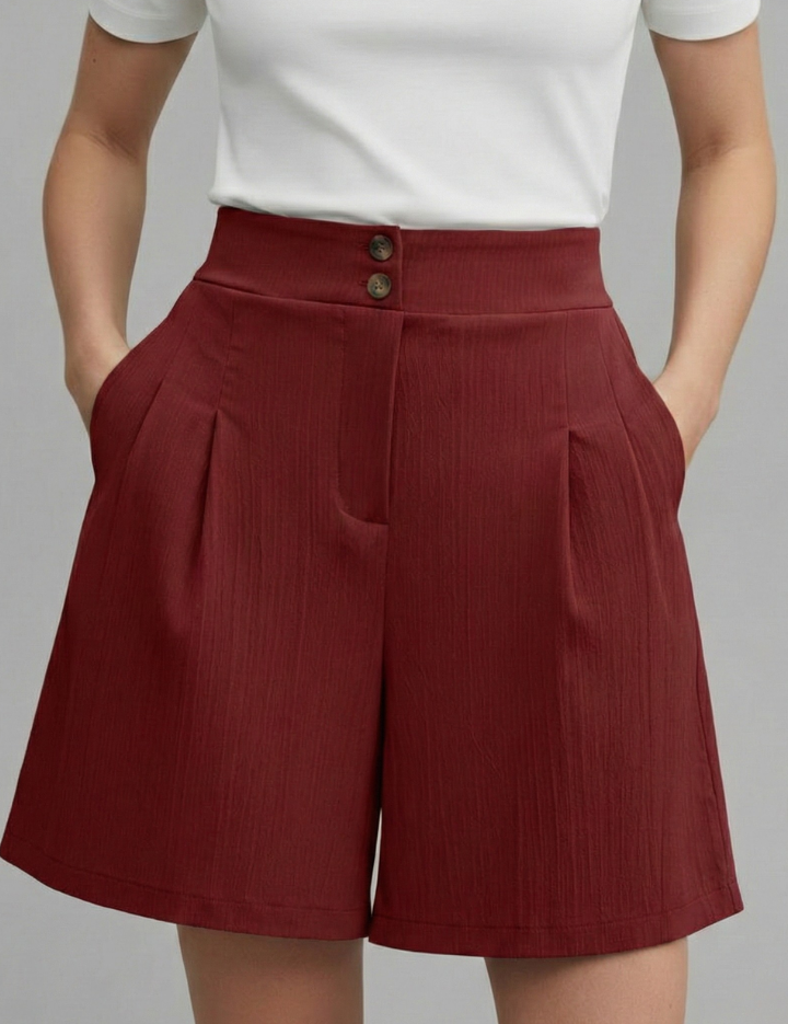 Aurelie Deschamps | High Waist Wide Leg Grey Shorts