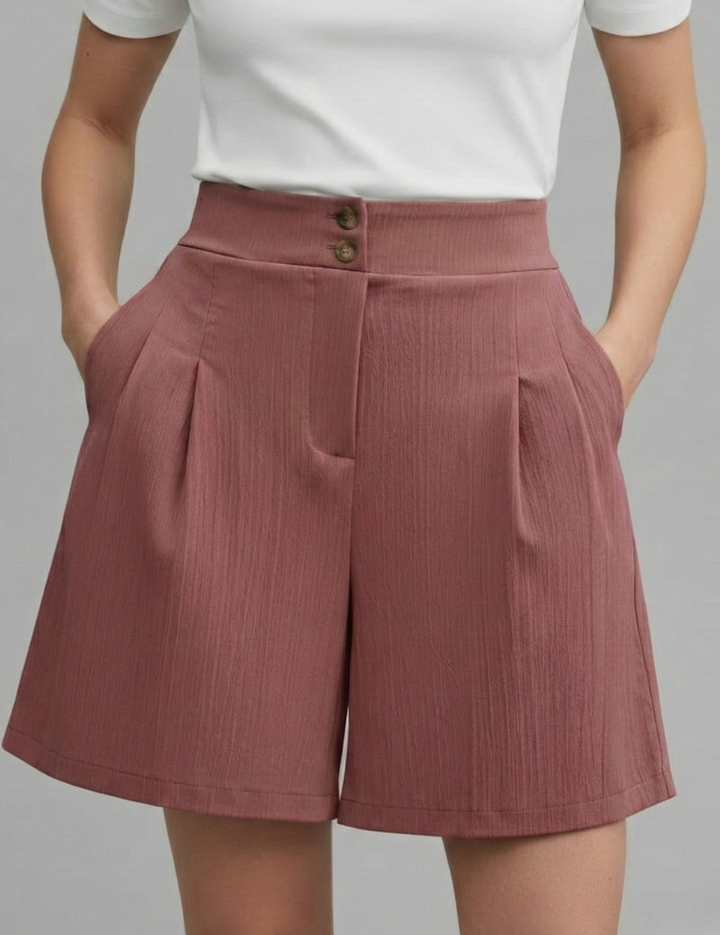 Aurelie Deschamps | High Waist Wide Leg Grey Shorts