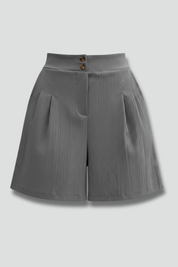 Aurelie Deschamps | High Waist Wide Leg Grey Shorts