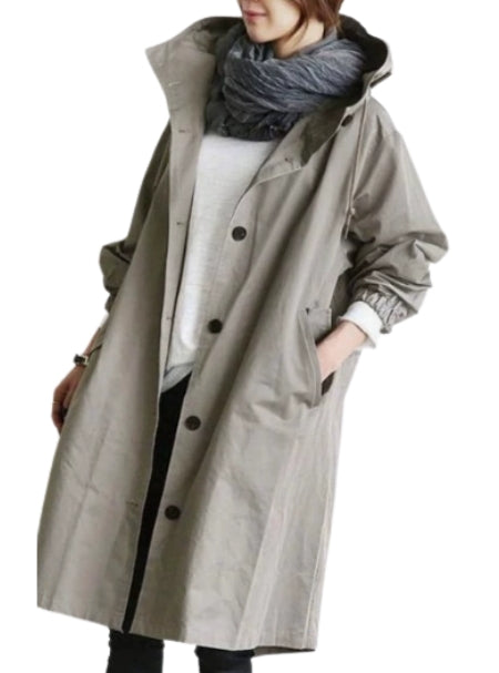Lucienne Moreau | Long Hooded Rain Jacket For Women
