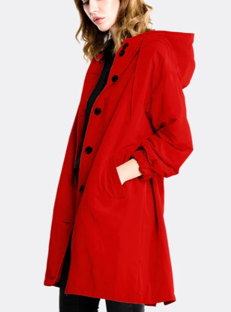Lucienne Moreau | Long Hooded Rain Jacket For Women
