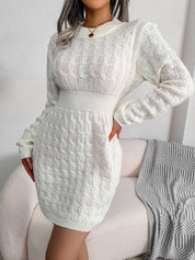 Natalie Fontaine | Elegant Cable-Knit Mini Dress For Women