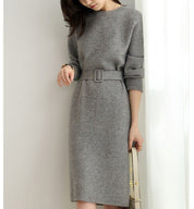 Elena Moretti | Elegant Knit Midi Dress For Women