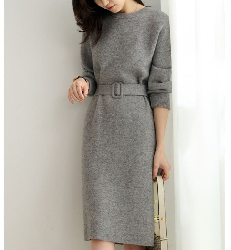 Elena Moretti | Elegant Knit Midi Dress For Women