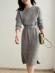 Elena Moretti | Elegant Knit Midi Dress For Women