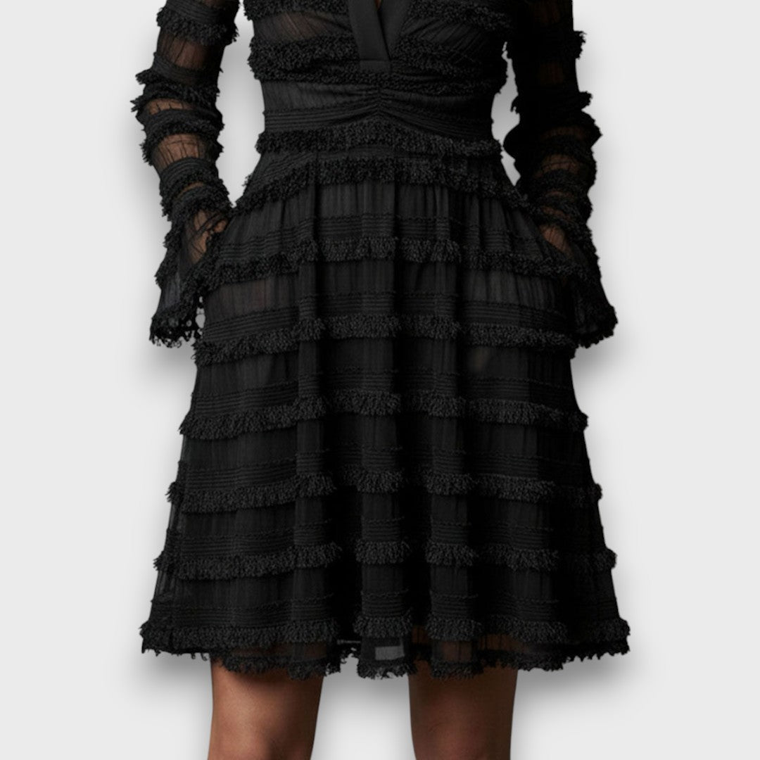 Odile Bellamy | Timeless Fringe-Detail Midi Dress For Women