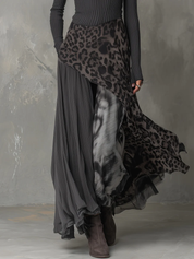 Elodie Beaumont | Leopard Print Asymmetric Maxi Dress For Women