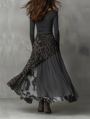 Elodie Beaumont | Leopard Print Asymmetric Maxi Dress For Women