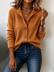 Coralee Whitford | Stand Collar Button Cardigan For Women